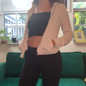 Pacsun LA hearts off white zip-up jacket